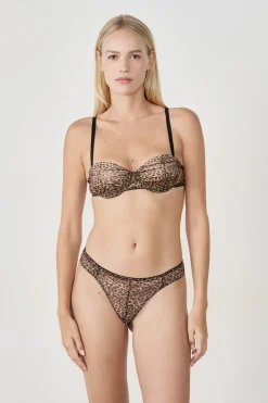 ETAM Sujetadores Talla Grande: Copas D-G|Sujetador balconnet con copas finas de tul MARRON