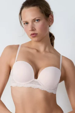 ETAM Sujetadores De Encaje|Push Up|Sujetador bandeau ROSA PÁLIDO