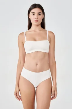 ETAM Sujetadores Talla Grande: Copas D-G|Sujetadores Invisibles|Sujetador bandeau aros suaves tirantes desmontables CRUDO
