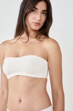ETAM Sujetadores Talla Grande: Copas D-G|Sujetadores Invisibles|Sujetador bandeau aros suaves tirantes desmontables CRUDO