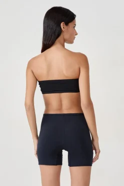ETAM Sin Tirantes|Sin Aro|Sujetador bandeau con aros de algodón orgánico elástico NEGRO