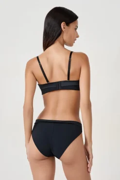 ETAM Sujetadores Talla Grande: Copas D-G|Sujetadores Invisibles|Sujetador bandeau con finas copas y tirantes desmontables NEGRO