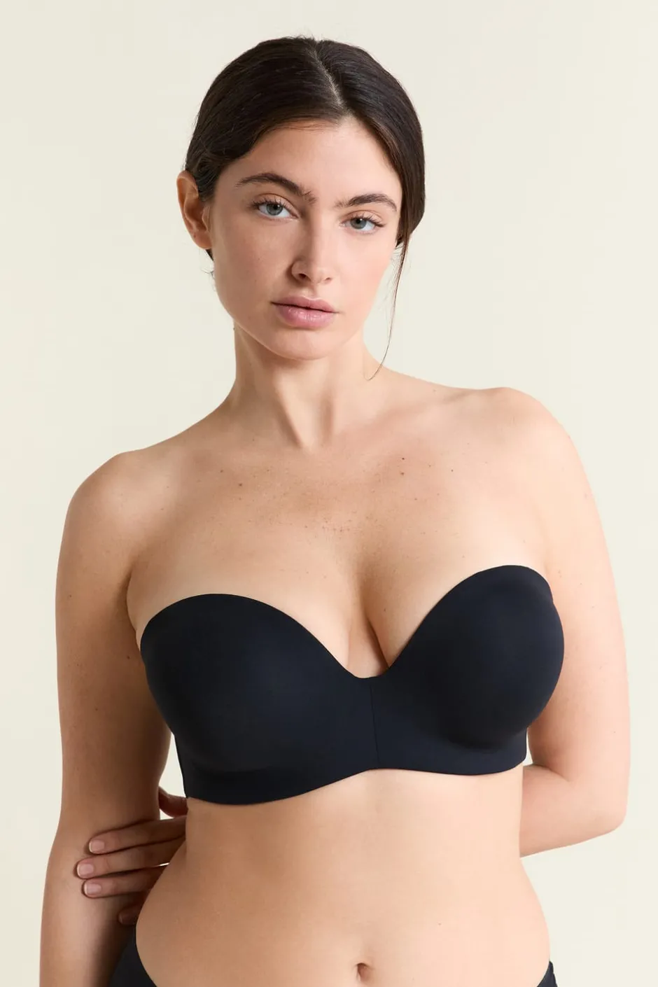 ETAM Sujetadores Invisibles|Sujetadores Deportivos·Sujetadores Invisibles|Sujetador bandeau, copas C-E, tirantes desmontables NEGRO