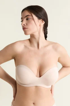 ETAM Sujetadores Invisibles|Sujetadores Deportivos·Sujetadores Invisibles|Sujetador bandeau, copas C-E, tirantes desmontables BLANCO ROTO