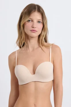 ETAM Sujetadores Invisibles|Sujetadores Deportivos·Sujetadores Invisibles|Sujetador bandeau de microfibra con tirantes desmontables BLANCO ROTO