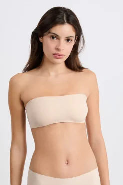 ETAM Sujetadores Invisibles|Sujetadores Deportivos·Sujetadores Invisibles|Sujetador bandeau de microfibra BLANCO ROTO
