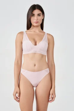 ETAM Sujetadores De Encaje|Sujetadores Talla Grande: Copas D-G|Sujetador bandeau foulard ROSA EMPOLVADO
