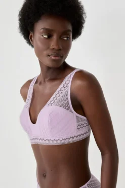 ETAM Sujetadores De Encaje|Sin Tirantes|Sujetador bandeau foulard de encaje LILA