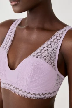 ETAM Sujetadores De Encaje|Sin Tirantes|Sujetador bandeau foulard de encaje LILA