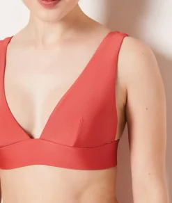 ETAM Triángulos|Sujetador bikini triángulo satinado TERRACOTA