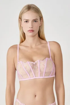 ETAM Bustier|Balconette|Sujetador bustier con bordado LILA