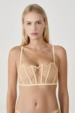 ETAM Bustier|Balconette|Sujetador bustier con bordado VAINILLA