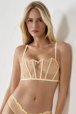 ETAM Bustier|Balconette|Sujetador bustier con bordado VAINILLA