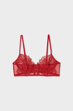 ETAM Sujetadores De Encaje|Sujetadores Sexy|Sujetador bustier de bordado ROJO