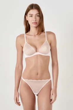 ETAM Sujetadores Sexy|Balconette|Sujetador clásico con bordado ROSA POLVO