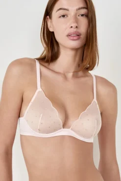 ETAM Sujetadores Sexy|Balconette|Sujetador clásico con bordado ROSA POLVO