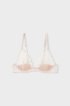 ETAM Sujetadores Sexy|Balconette|Sujetador clásico con bordado ROSA POLVO