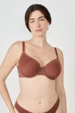 ETAM Lencería De Novia|Sujetadores Talla Grande: Copas D-G|Sujetador con copas finas MARRÓN