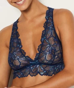 ETAM Sujetadores De Encaje|Bralette|Sujetador de encaje tejido brillante AZUL NOCHE