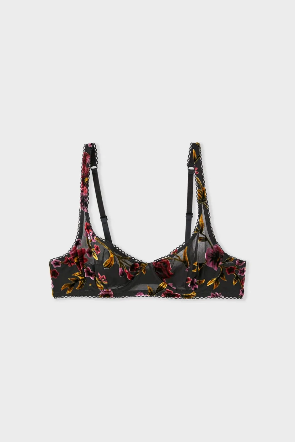 ETAM Sujetadores Talla Grande: Copas D-G|Balconette|Sujetador estampado NEGRO