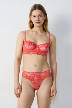 ETAM Balconette|Sujetador N. 9 - Balconnet con bordado floral ROSA