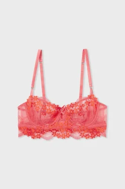 ETAM Balconette|Sujetador N. 9 - Balconnet con bordado floral ROSA