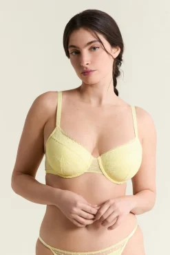 ETAM Sujetadores Talla Grande: Copas D-G|Balconette|Sujetador N.º 4 - Copas finas AMARILLO PÁLIDO.