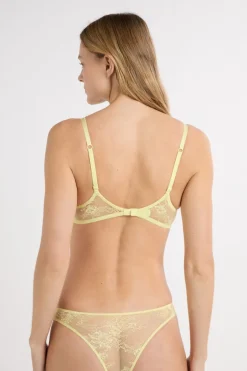 ETAM Push Up|Sujetador N.º 2 - El push-up escote pronunciado con bordado AMARILLO P&Aacute;LIDO.