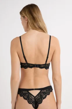 ETAM Push Up|Sujetadores De Encaje|Sujetador Nº 2 - Push up escote pronunciado NEGRO