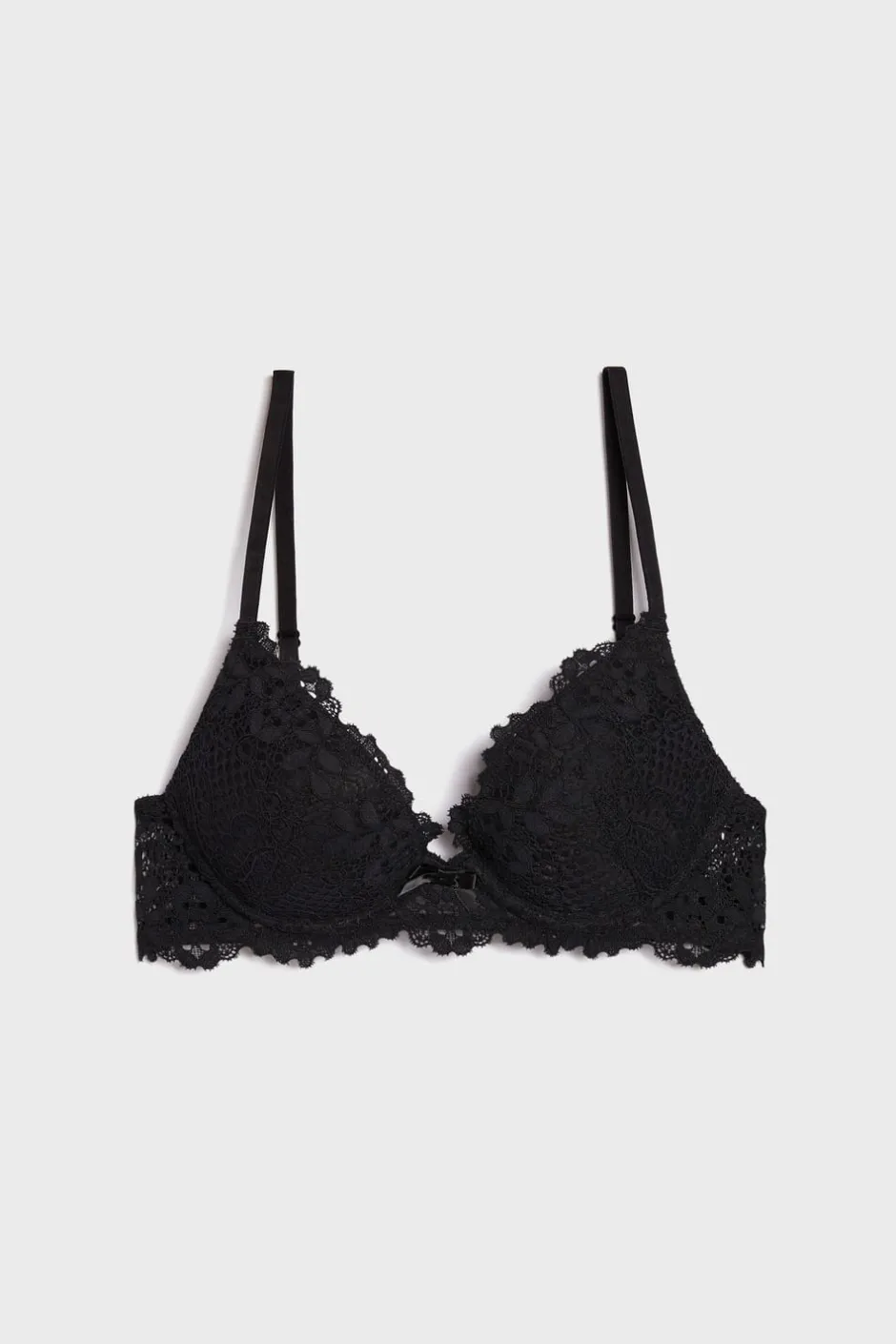 ETAM Push Up|Sujetadores De Encaje|Sujetador Nº 2 - Push up escote pronunciado NEGRO