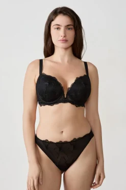 ETAM Sujetadores De Encaje|Sujetadores Talla Grande: Copas D-G|Sujetador N. 5 - Push-up escotado NEGRO