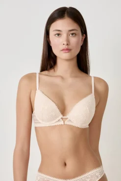 ETAM Lencería De Novia|Sujetadores De Encaje|Sujetador N. 2 - Push-up escote pronunciado ROSA CLARO