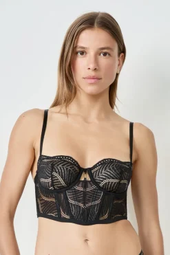 ETAM Sujetadores De Encaje|Bustier|Sujetador N.9 - Balconnet bustier NEGRO