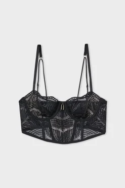 ETAM Sujetadores De Encaje|Bustier|Sujetador N.9 - Balconnet bustier NEGRO