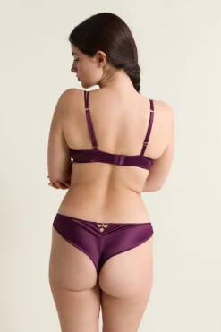 ETAM Sujetadores Talla Grande: Copas D-G|Balconette|Sujetador N.9 - Balconnet con bordado floral MORADO
