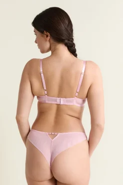 ETAM Sujetadores Talla Grande: Copas D-G|Sujetadores Sexy|Sujetador N.9 - Balconnet con bordado de corazones ROSA
