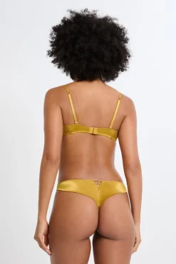 ETAM Sujetadores Talla Grande: Copas D-G|Balconette|Sujetador N.9 - Balconnet con bordado floral AMARILLO &Aacute;CIDO