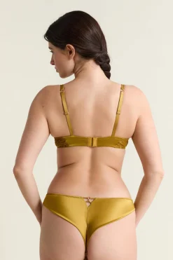 ETAM Sujetadores Talla Grande: Copas D-G|Balconette|Sujetador N.9 - Balconnet con bordado floral AMARILLO &Aacute;CIDO