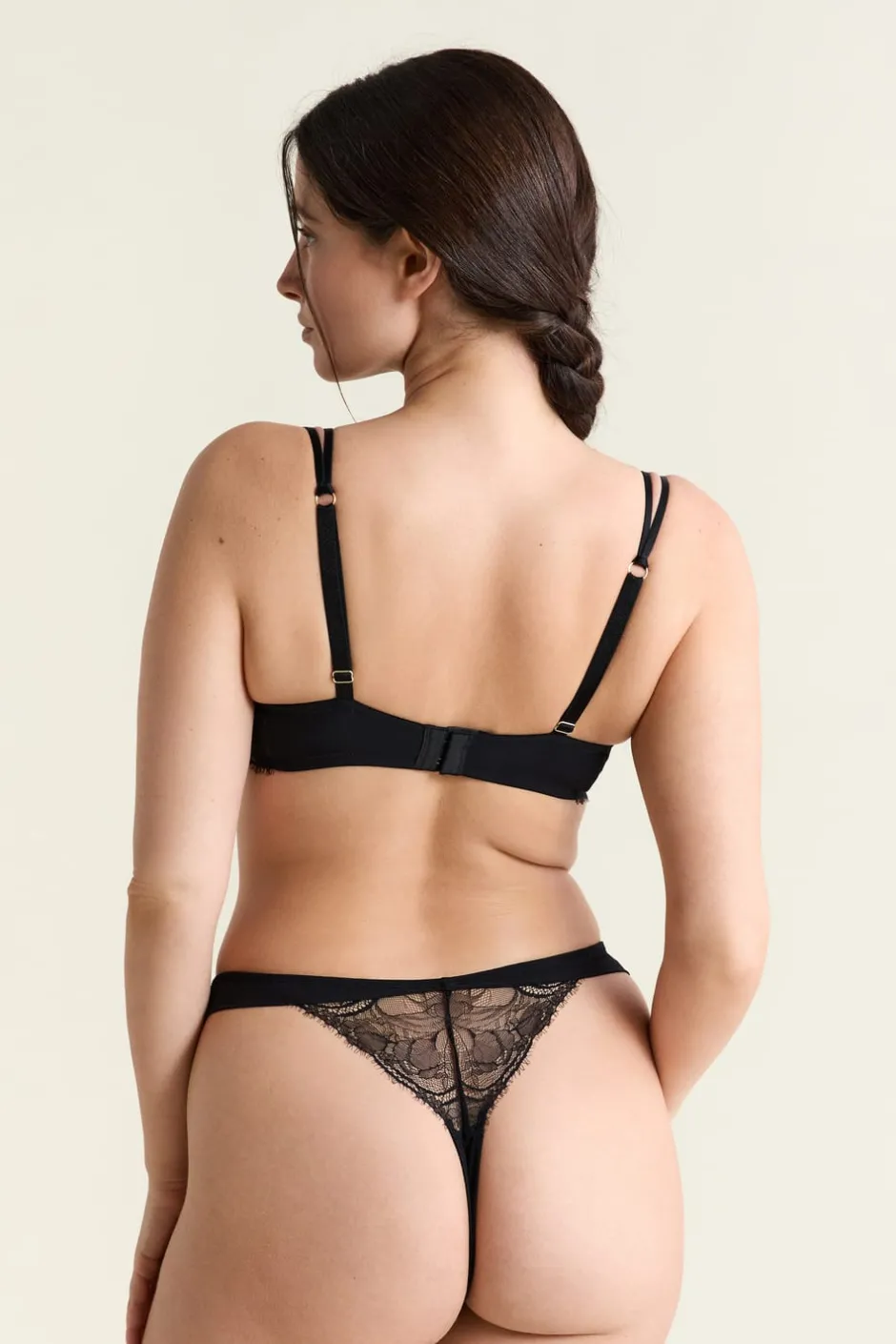 ETAM Sujetadores De Encaje|Sujetadores Sexy|Sujetador N.9 - Balconnet de encaje con tirantes dobles NEGRO