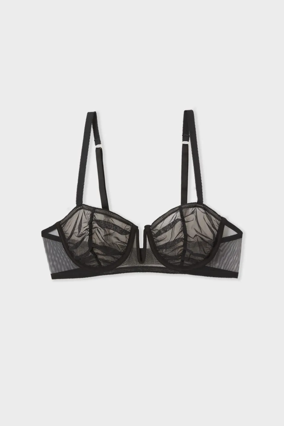 ETAM Sujetadores Talla Grande: Copas D-G|Balconette|Sujetador N.9 - Balconnet de tul NEGRO