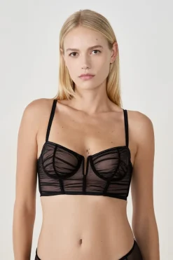 ETAM Sujetadores Talla Grande: Copas D-G|Bustier|Sujetador N.9 - Balconnet de tul NEGRO