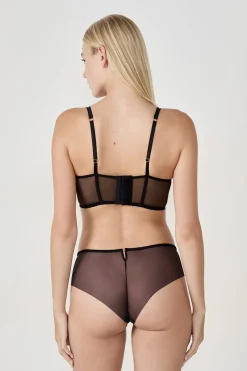 ETAM Sujetadores Talla Grande: Copas D-G|Bustier|Sujetador N.9 - Balconnet de tul NEGRO