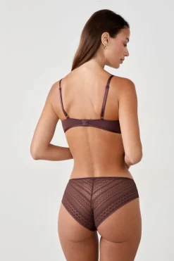 ETAM Lencería De Novia|Sujetadores De Encaje|Sujetador N.4 - Copa fina CHOCOLATE