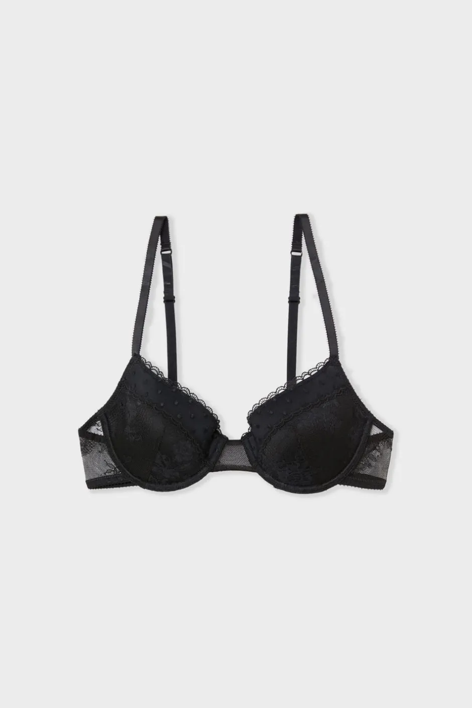 ETAM Sujetadores Talla Grande: Copas D-G|Sujetadores Sexy|Sujetador N.4 - Copas finas NEGRO