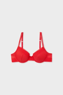 ETAM Sujetadores De Encaje|Sujetadores Talla Grande: Copas D-G|Sujetador N.4 - Copas finas ROJO