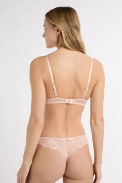 ETAM Sujetadores De Encaje|Sujetadores Sexy|Sujetador N.2 - El push-up escote pronunciado de encaje ROSA EMPOLVADO