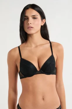 ETAM Sujetadores Sexy|Push Up|Sujetador N.2 - El push-up escote pronunciado NEGRO