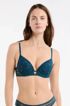 ETAM Sujetadores De Encaje|Push Up|Sujetador N.2 - El push-up escote pronunciado AZUL TINTA