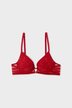 ETAM Sujetadores De Encaje|Push Up|Sujetador N.2 - Push-up escotado de encaje ROJO