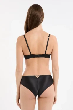 ETAM Push Up|Sujetador N.2: el push-up escote pronunciado con bordado floral ANTRACITA